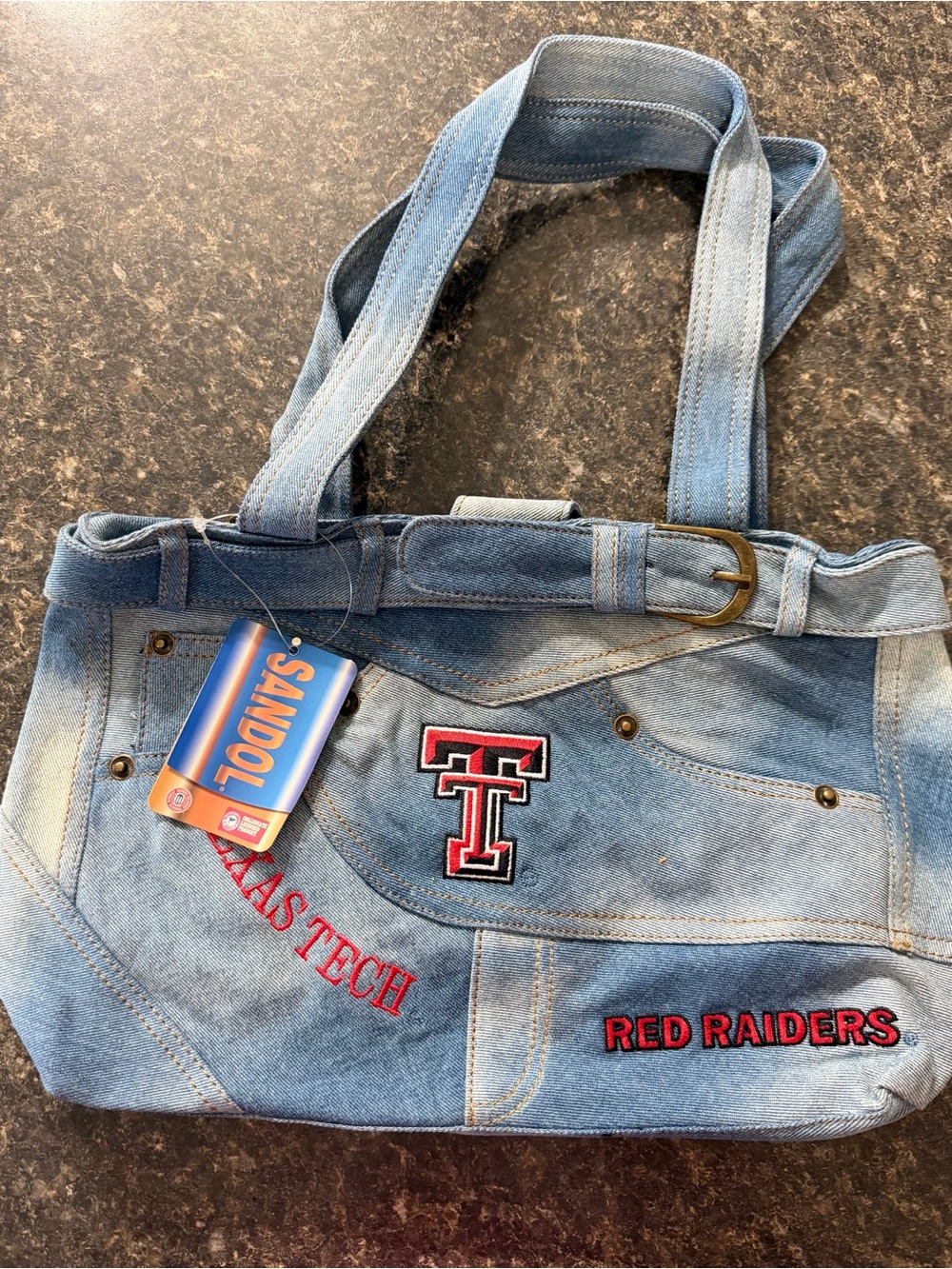 NWT Texas Tech Red Raiders Denim Tote Bag